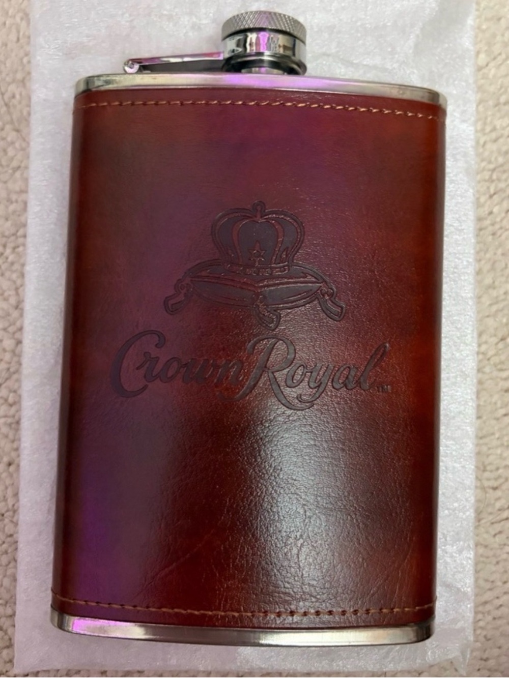 Crown Royal Brown Leather Flask